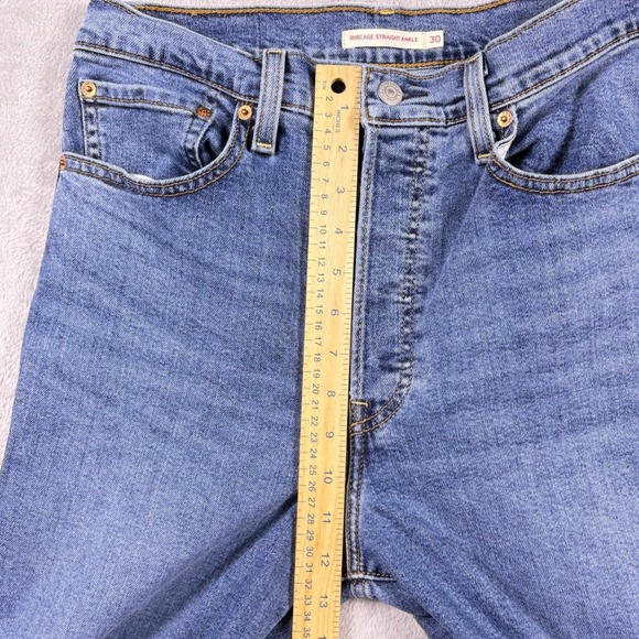 Levi's Ribcage Straight Ankle Jeans Women Msr 30x25 Medium Wash Button Fly - Picture 10 of 16